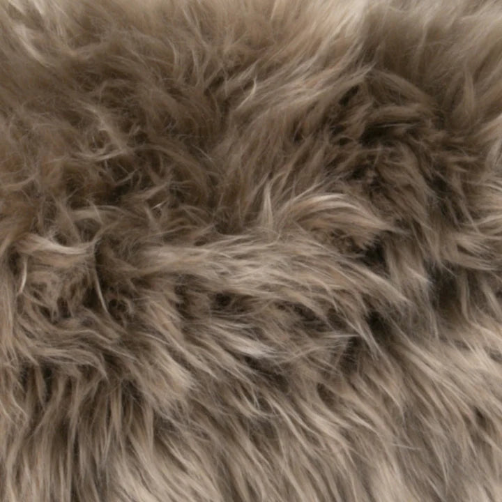 Light Brown Long Hair Sheepskin Cushion