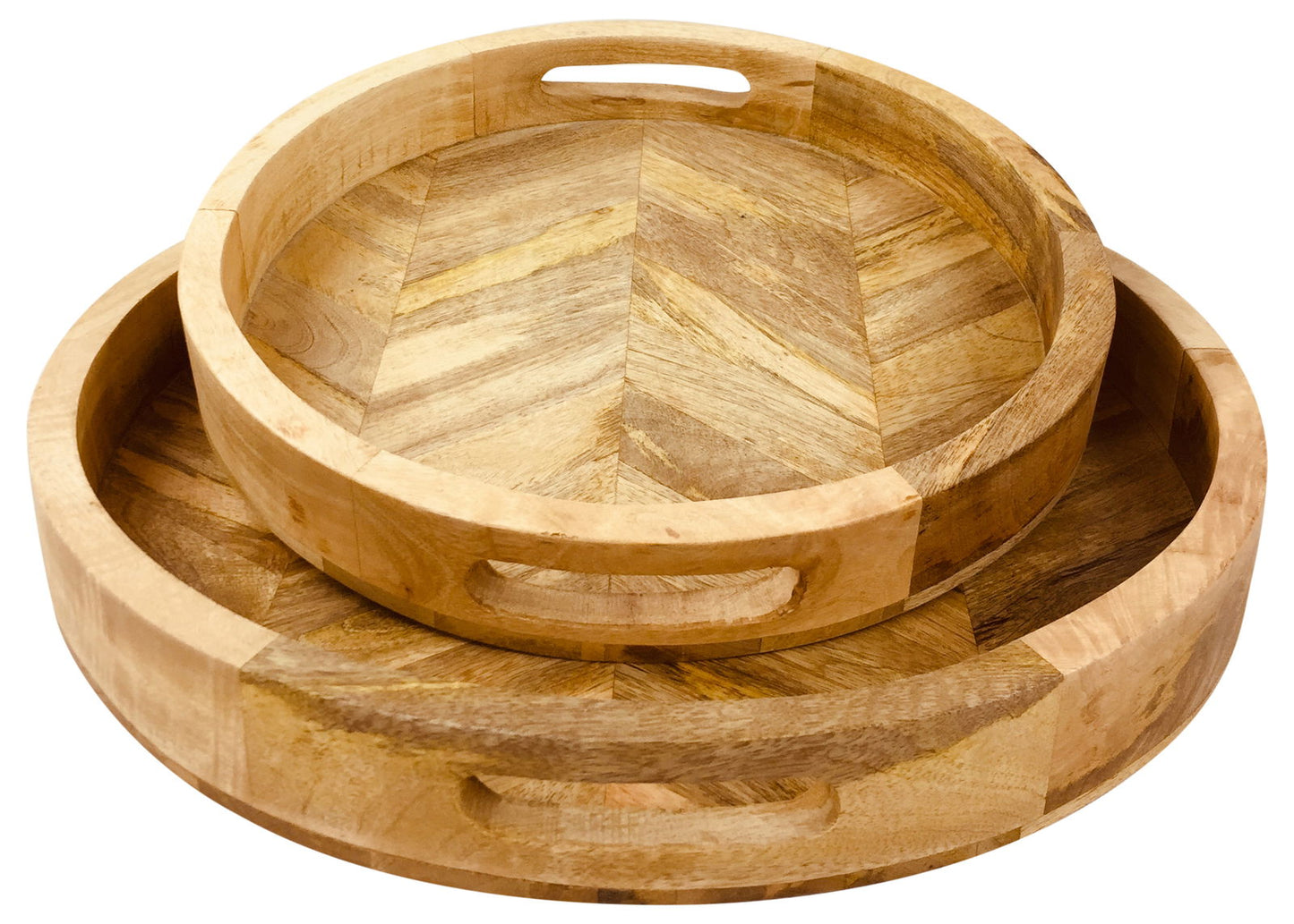 Herringbone Wood Trays