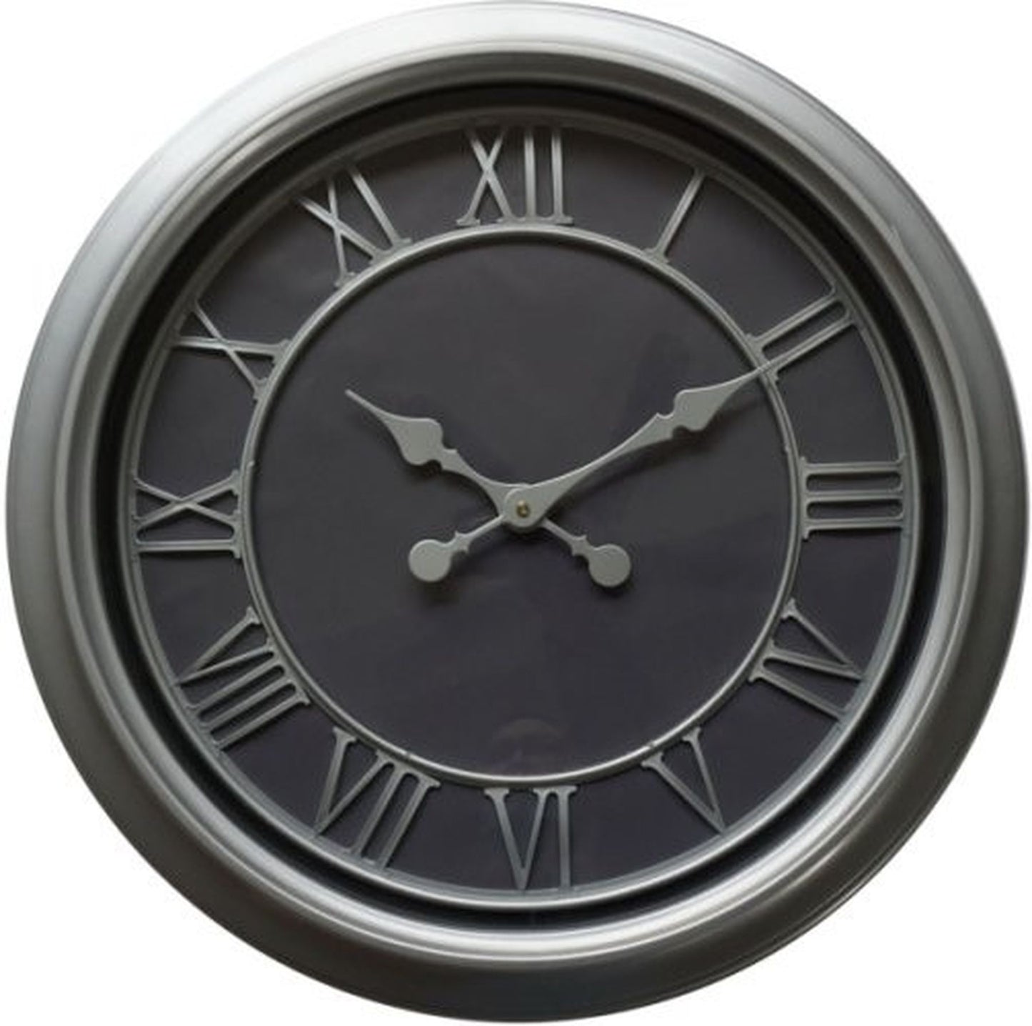 ROMANNUMERIALWALLCLOCKSILVERBLACK