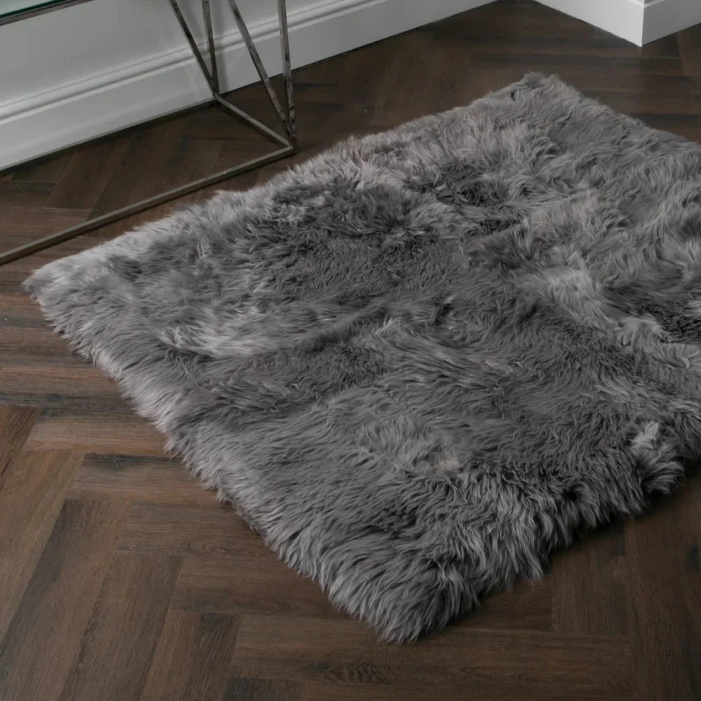 Grey Rectangle Sheepskin