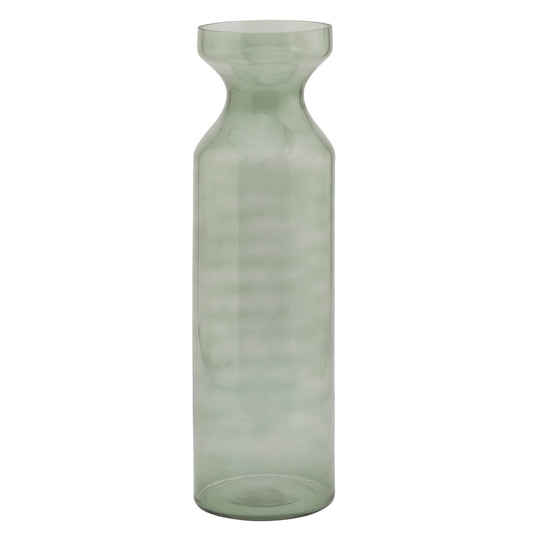 Smoked Sage Glass  Fluted Vase