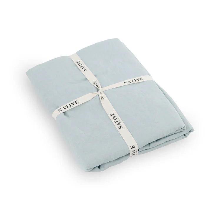 Aqua Super King 100% Linen Fitted Sheet