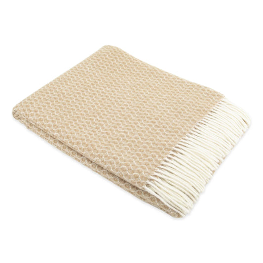 Hoop Pattern Beige Wool Blanket