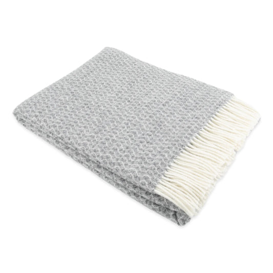 Cable Pattern Grey Wool Blanket