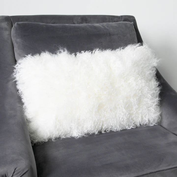 Natural Long Hair Sheepskin Cushion