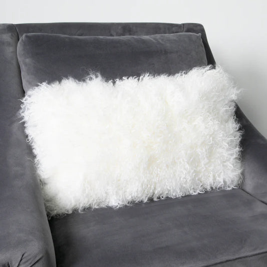 Natural Curly Sheepskin Cushion