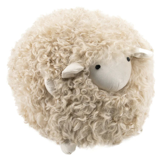 Shearling Lamby Ball Natural White Childrens Stool