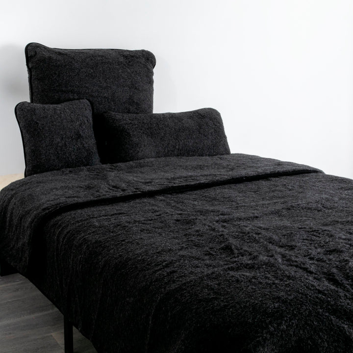 Large Merino Wool Quilt - Black