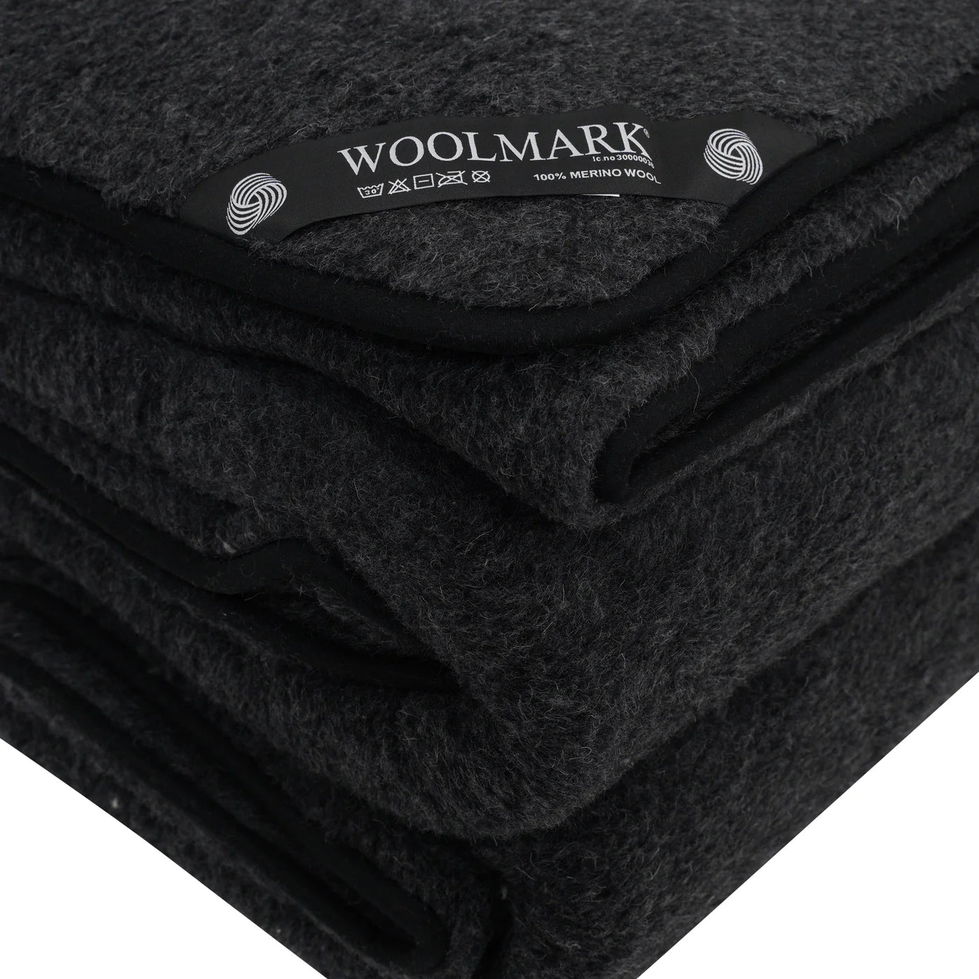 Large Merino Wool Blanket - Black