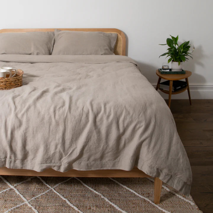 Natural Super King 100% Linen Duvet Cover