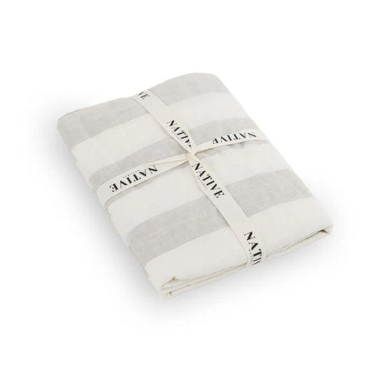 Natural Stripes Pair Of 100% Linen Pillowcases