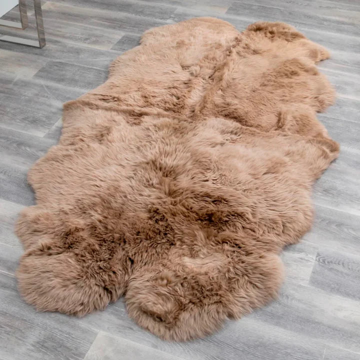 Quad Light Brown Sheepskin Rug