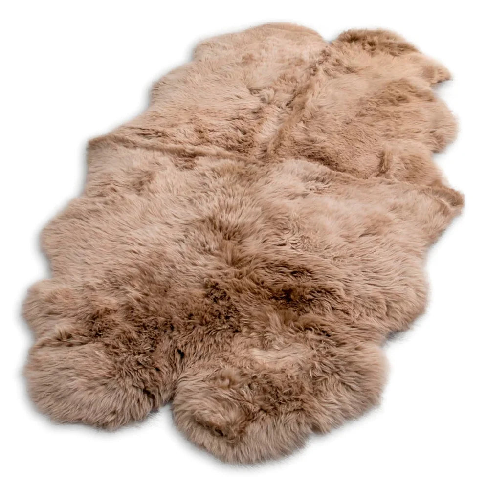 Quad Light Brown Sheepskin Rug